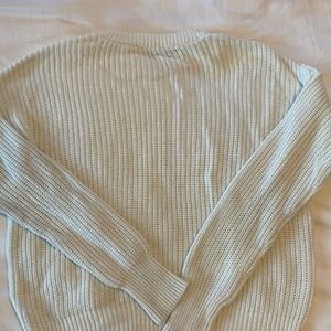 White Crew neck knit sweater